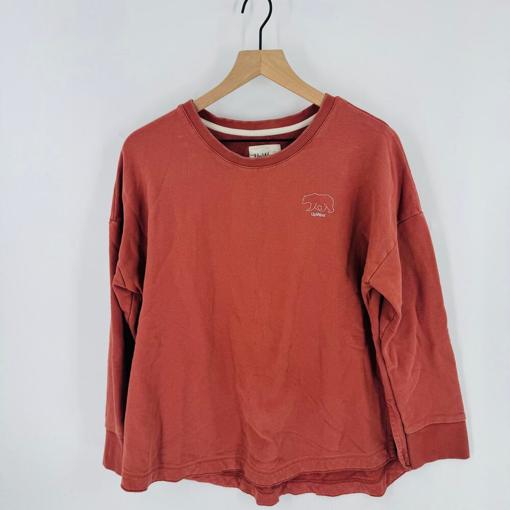 UpWest Resort Mercantile 100% Cotton Rust Long Sleeve Sweatshirt Size M - Picture 7 of 7